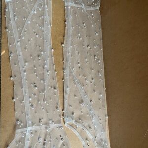 Sheer Pearl Embellished Detachable Sleeves